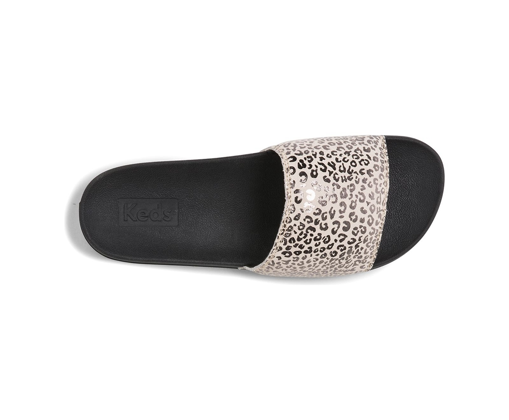 Keds Sandals Black/Gold - Bliss II Leather Leopard - Womens NXMZYC-276